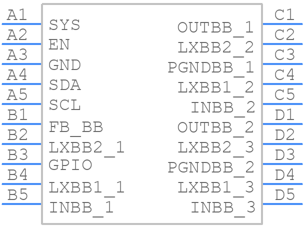 MAX77816DEWP+ - Analog Devices - PCB symbol