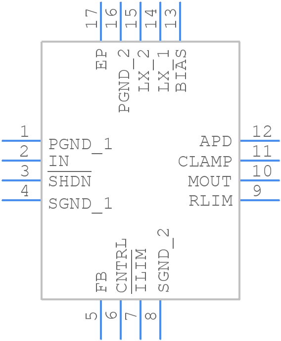 MAX15059BETE+ - Analog Devices - PCB symbol