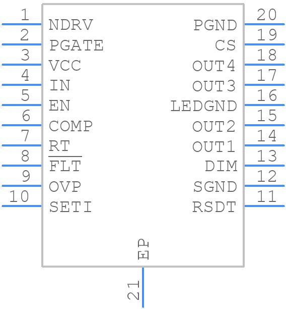 MAX16813AUP/V+T - Analog Devices - PCB symbol