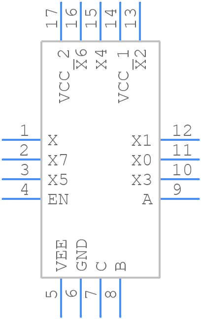 MAX4581ETE+T - Analog Devices - PCB symbol