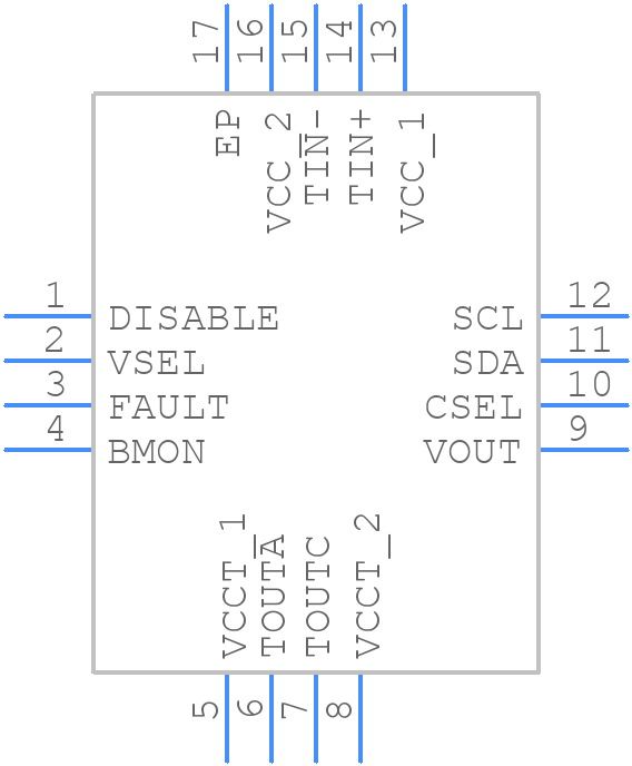 MAX3948ETE+T - Analog Devices - PCB symbol