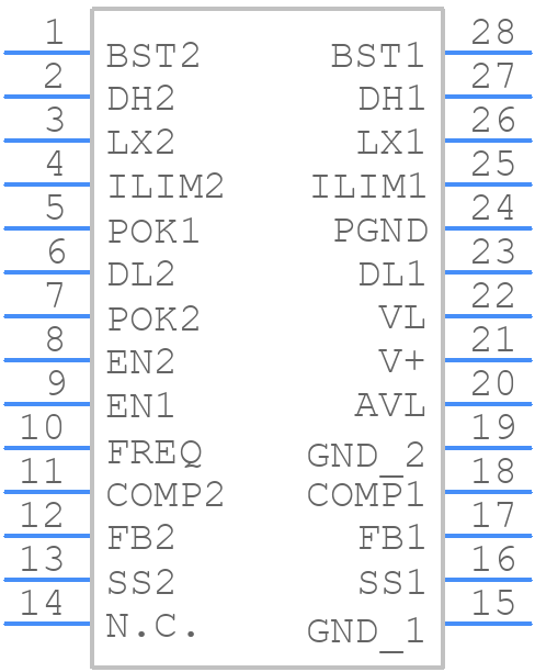MAX8538EEI+T - Analog Devices - PCB symbol