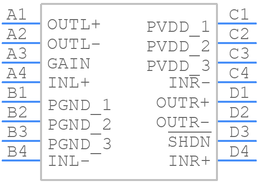 MAX98303EWE+T - Analog Devices - PCB symbol