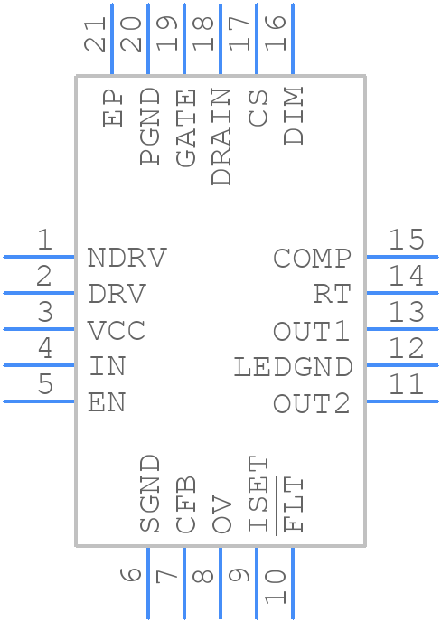 MAX16838ATP/V+T - Analog Devices - PCB symbol