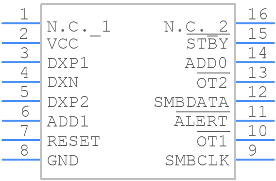 MAX6696AEE+T - Analog Devices - PCB symbol