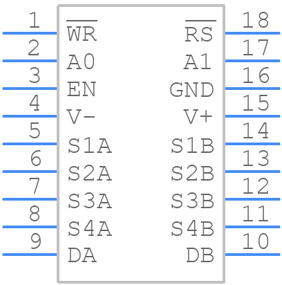 DG529CWN+T - Analog Devices - PCB symbol