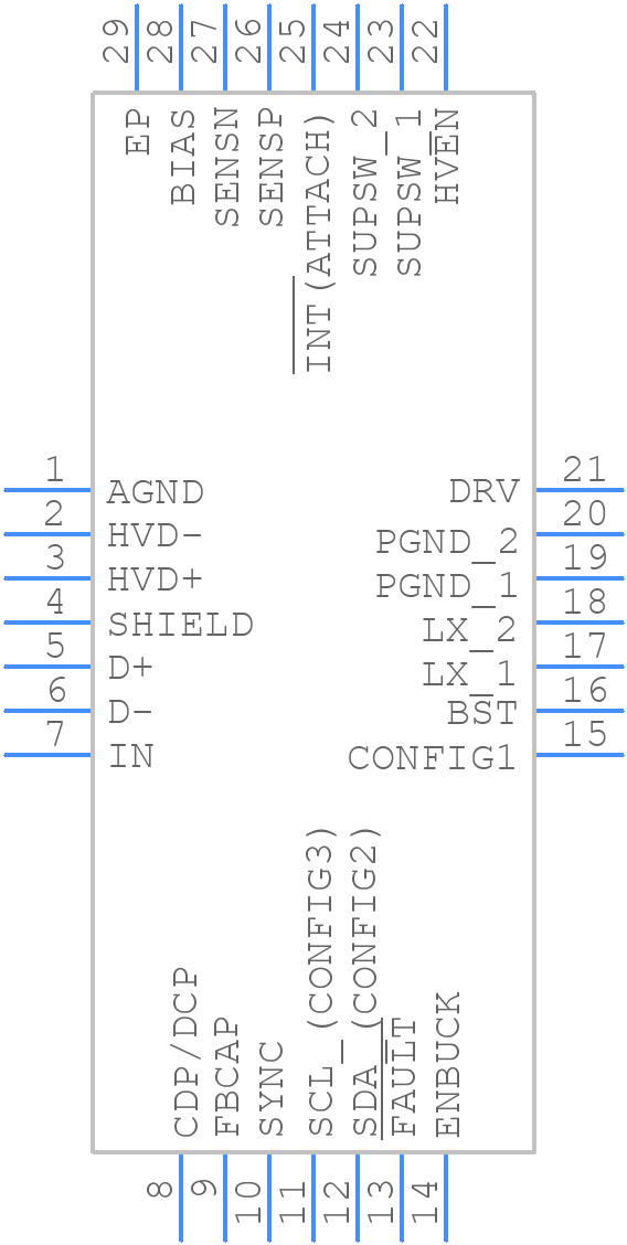 MAX20037ATID/V+T - Analog Devices - PCB symbol