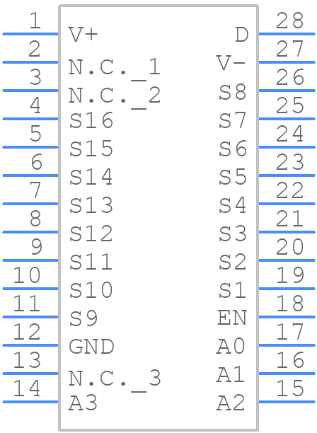 DG407EWI+T - Analog Devices - PCB symbol