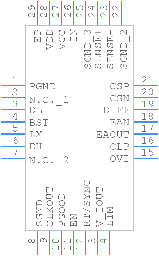 MAX5060ATI+T - Analog Devices - PCB symbol