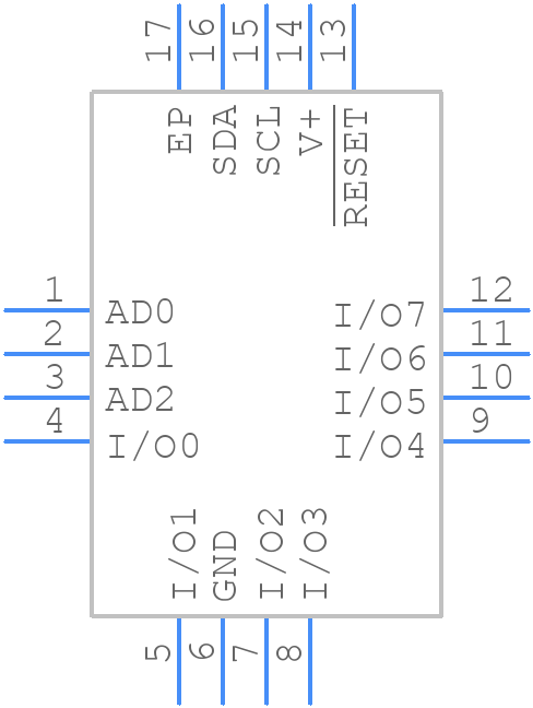 MAX7310ATE+T - Analog Devices - PCB symbol
