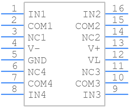 MAX312EUE+T - Analog Devices - PCB symbol