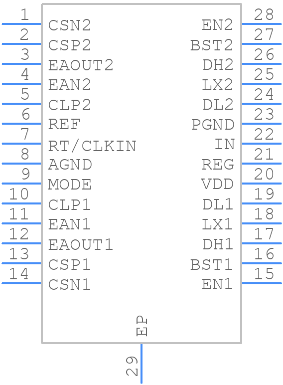 MAX5066EUI+T - Analog Devices - PCB symbol