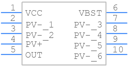 MAX20801TPBC+T - Analog Devices - PCB symbol