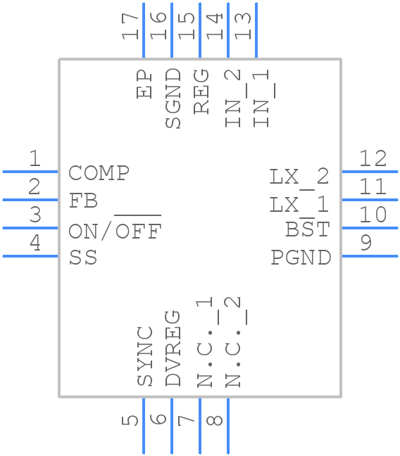 MAX5081ATE+T - Analog Devices - PCB symbol