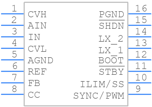 MAX1684EEE+T - Analog Devices - PCB symbol