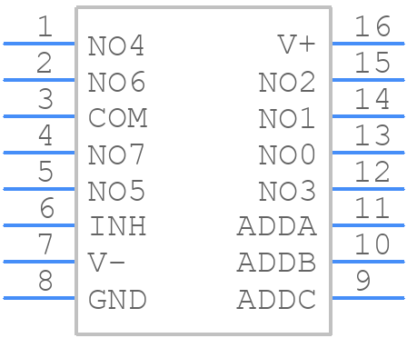 MAX4051ACEE+T - Analog Devices - PCB symbol