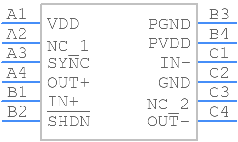 MAX9700BEBC+T - Analog Devices - PCB symbol