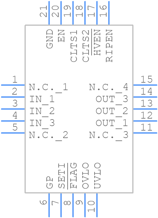 MAX14722ATP+T - Analog Devices - PCB symbol