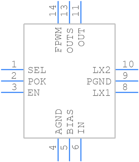 MAX77827CEFD+T - Analog Devices - PCB symbol