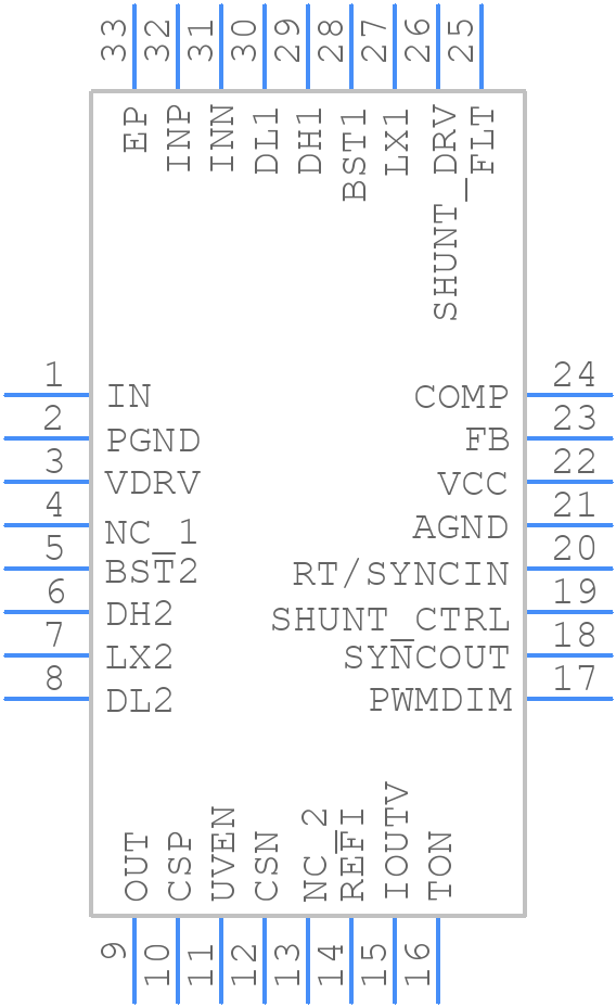 MAX25601CATJ/VY+T - Analog Devices - PCB symbol