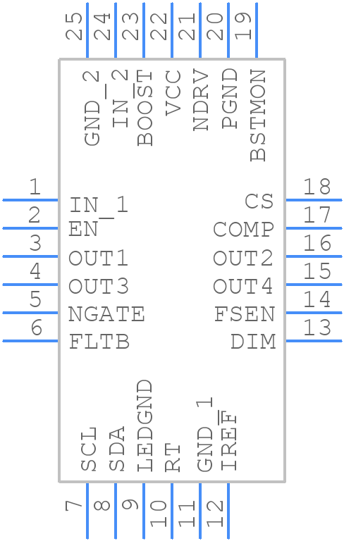 MAX25014ATG/V+T - Analog Devices - PCB symbol