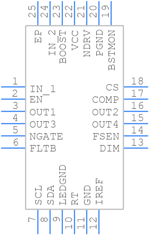 MAX25014ATG/VY+T - Analog Devices - PCB symbol