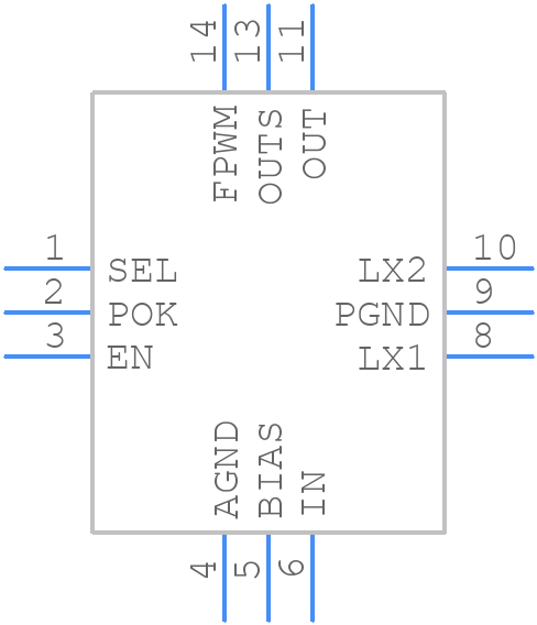 MAX77827AEFD+T - Analog Devices - PCB symbol