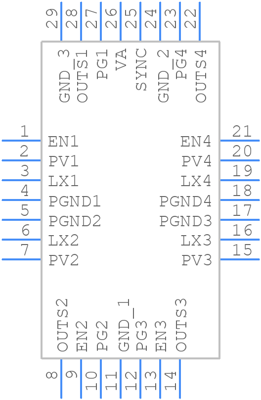MAX20029ATIC/V+T - Analog Devices - PCB symbol