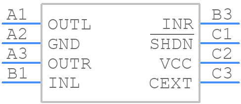 MAX9890BEBL+T - Analog Devices - PCB symbol
