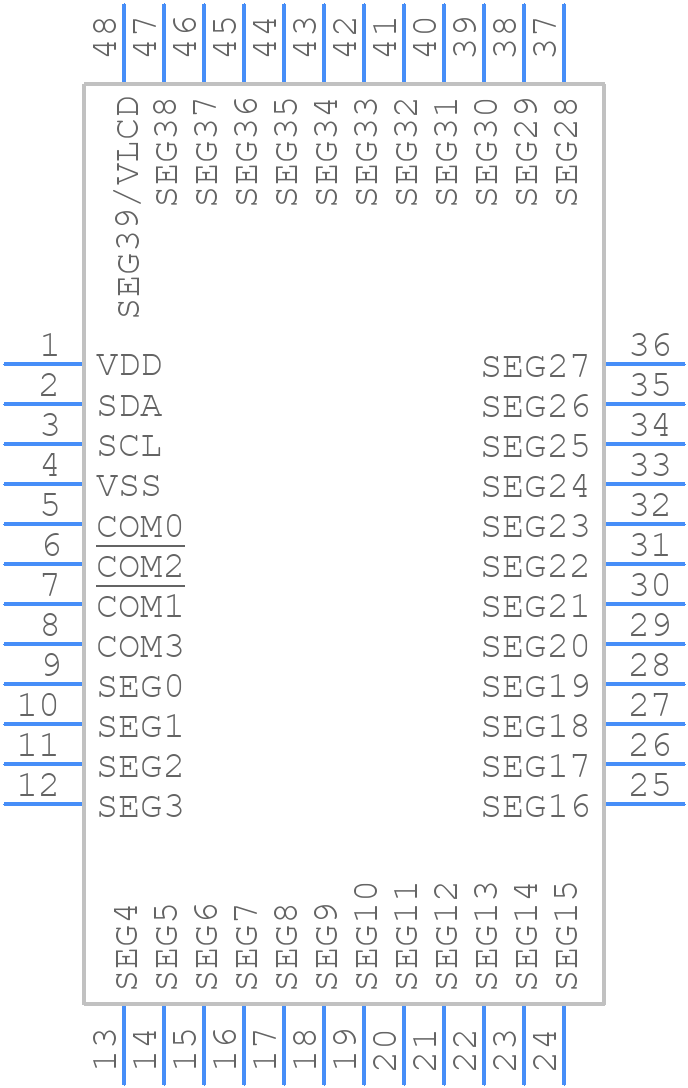 HT16C22(48LQFP-A) - Holtek - PCB symbol