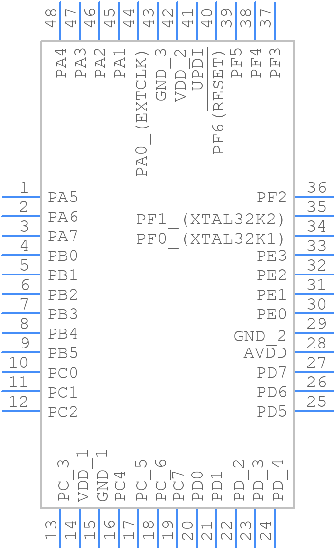 AVR32DA48T-I/PT - Microchip - PCB symbol