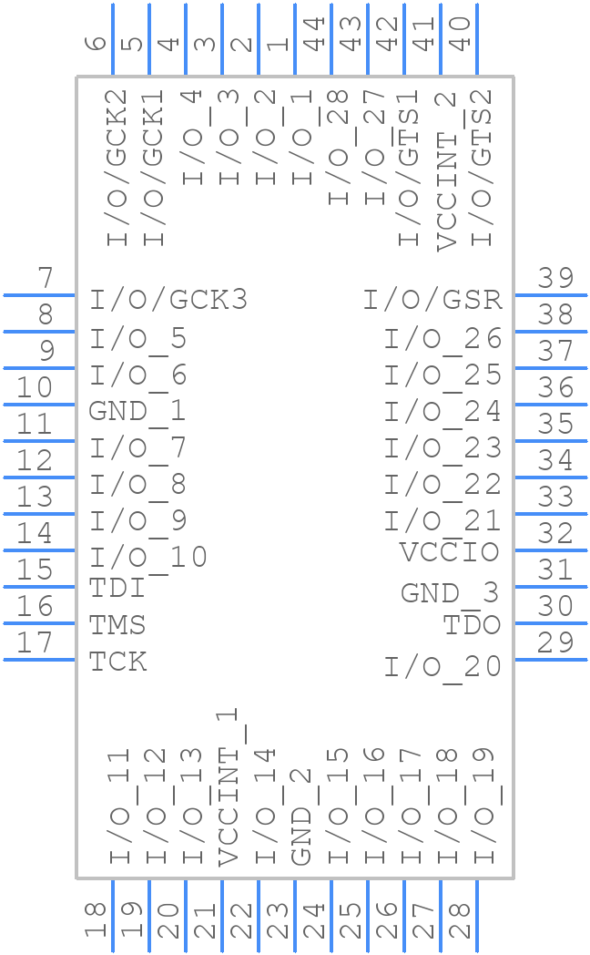 XC9536-15PC44C - AMD - PCB symbol