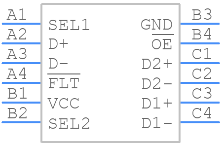 TS5USBC410YFFR - Texas Instruments - PCB symbol