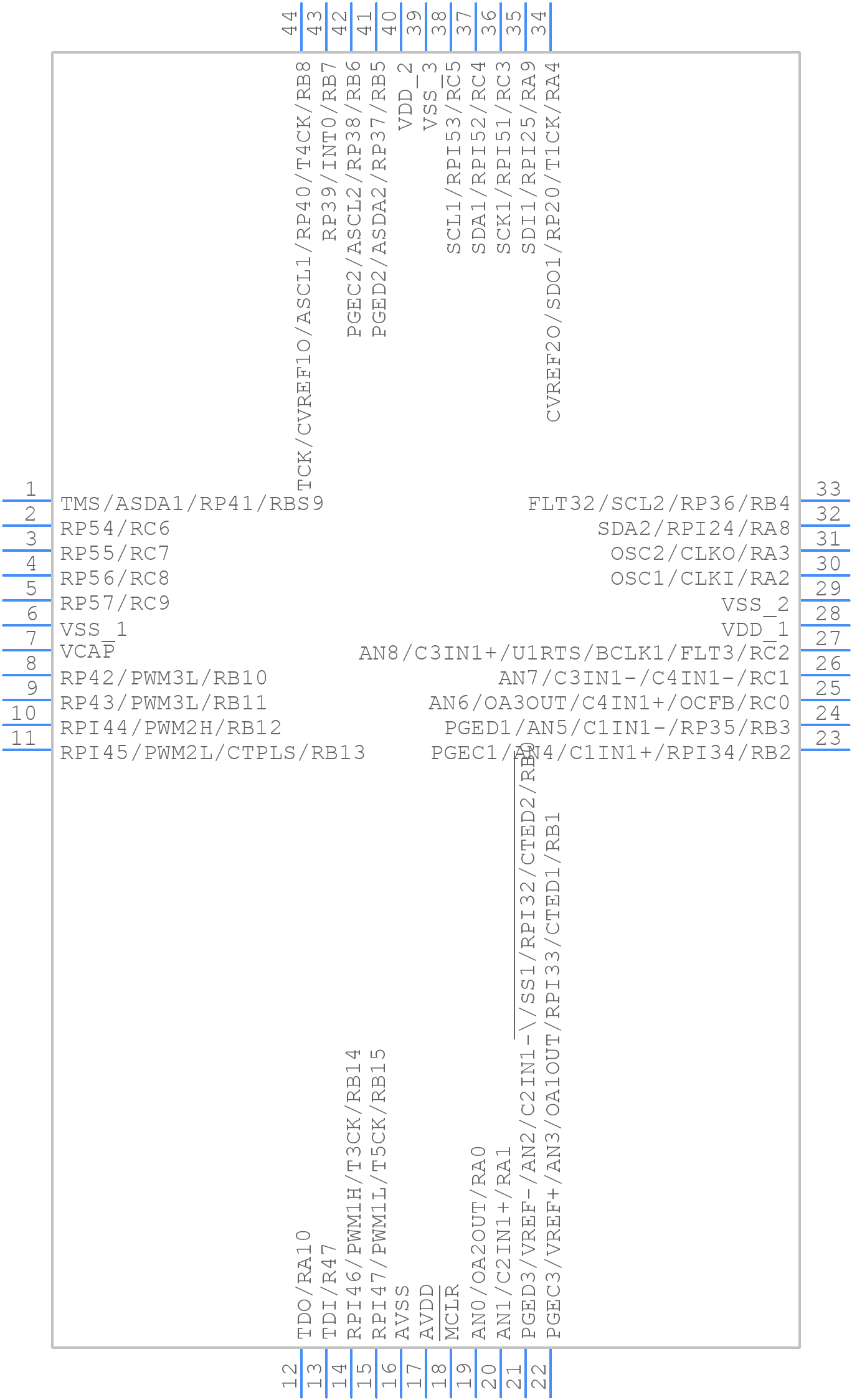 DSPIC33EP256MC504T-I/PT - Microchip - PCB symbol