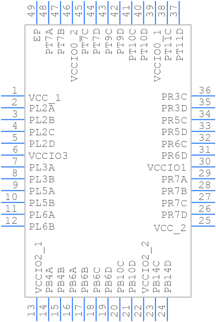 LCMXO2-640HC-6SG48C - Lattice Semiconductor - PCB symbol