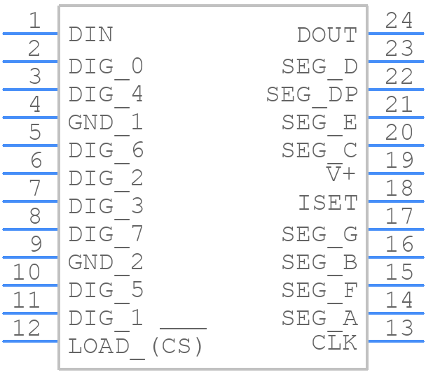 MAX7221CWG+ - Analog Devices - PCB symbol