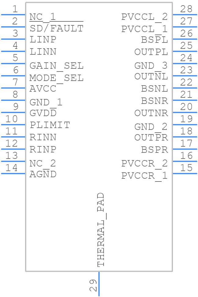 TPA3138D2PWPR - Texas Instruments - PCB symbol