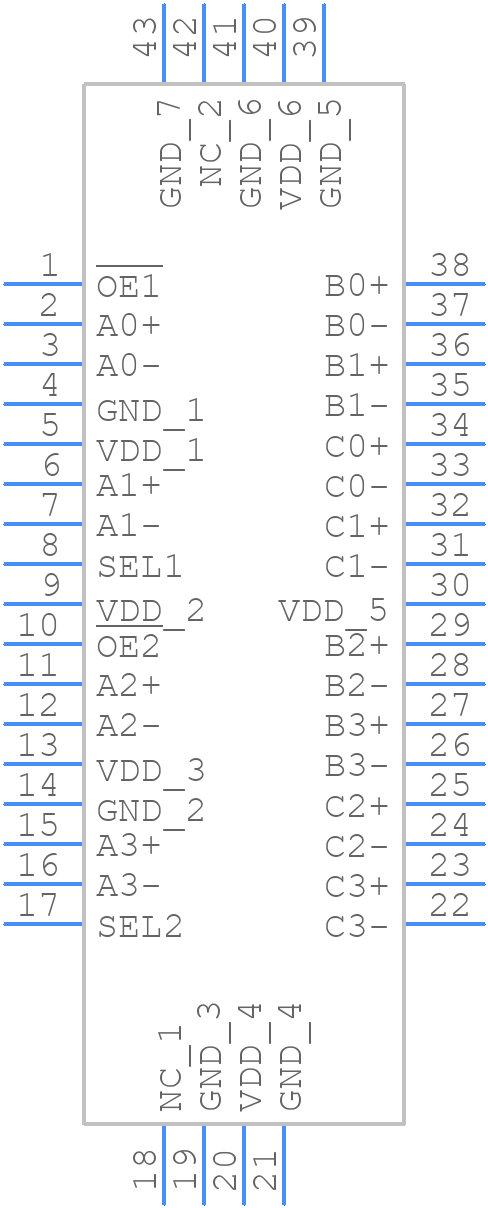 PI3DBS12412AZHEX - Diodes Incorporated - PCB symbol