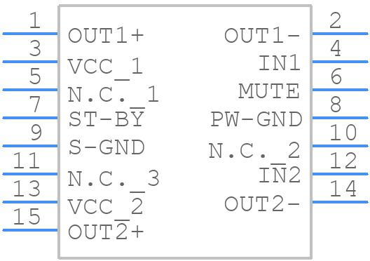TDA7297 - STMicroelectronics - PCB symbol