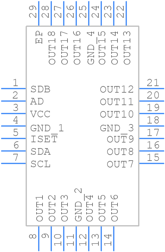 IS31FL3238-QFLS4-TR - Lumissil Microsystems - PCB symbol