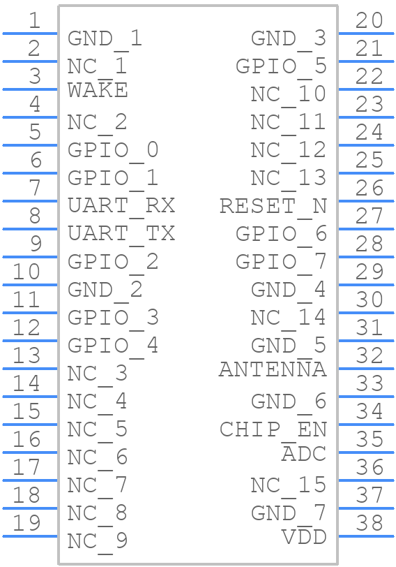 AMW007-1.3.0R - Silicon Labs - PCB symbol