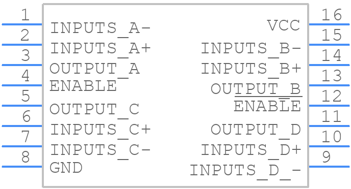 DS26C32AMWG/883/NOPB - Texas Instruments - PCB symbol