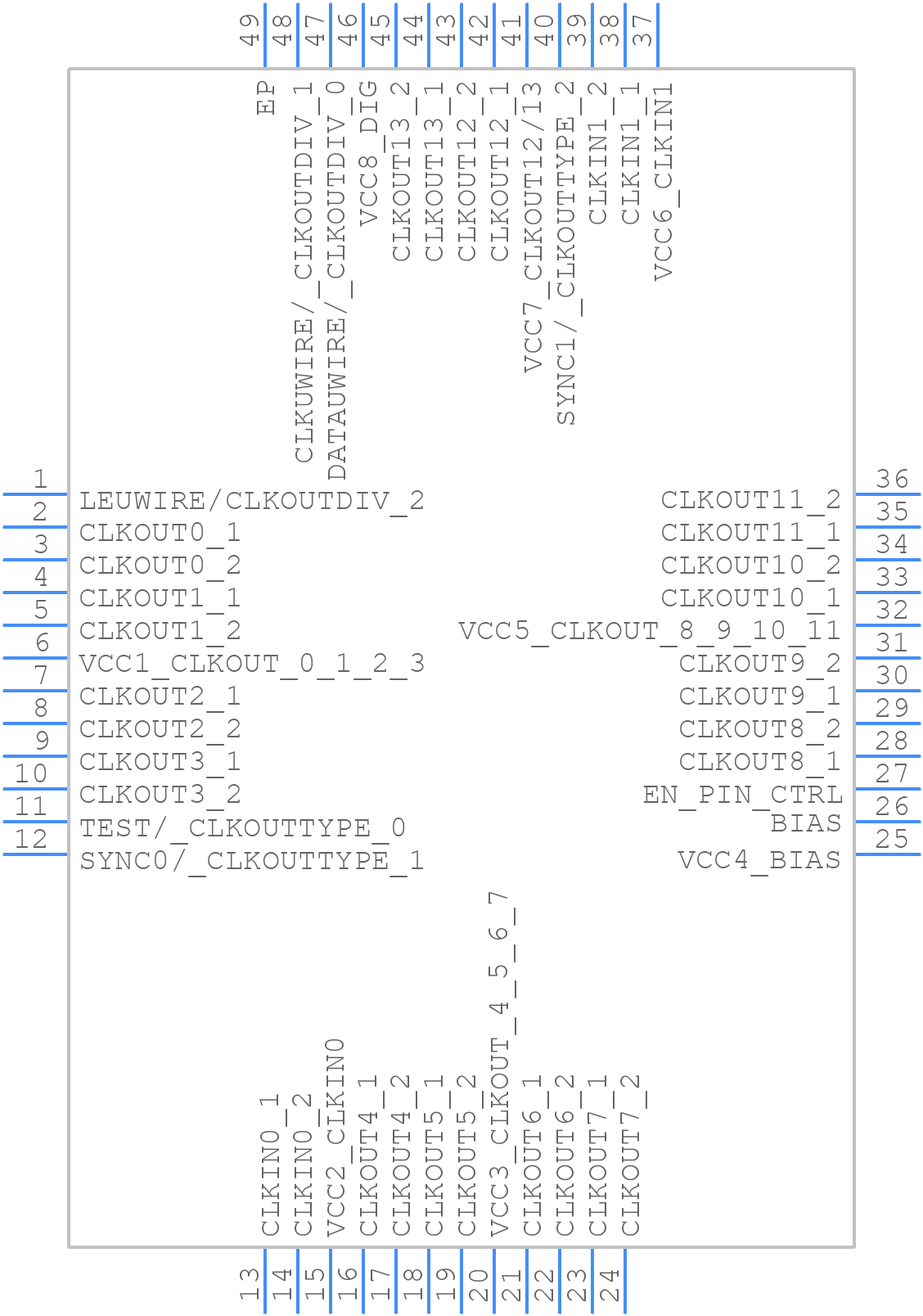 LMK01801BISQ/NOPB - Texas Instruments - PCB symbol