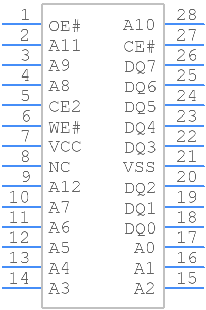 AS6C6264-55STCN - Alliance Memory - PCB symbol