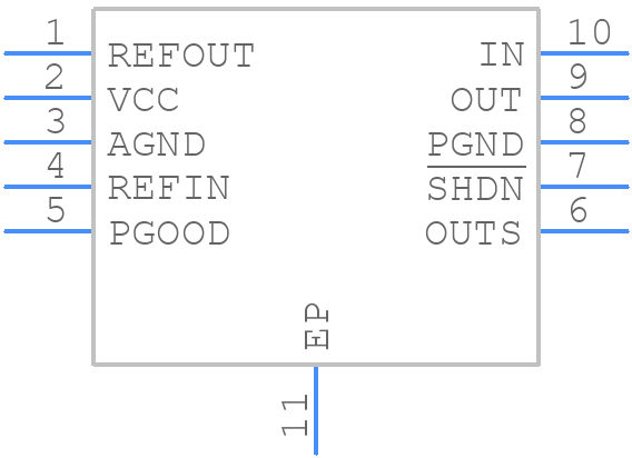 MAX17510ATB+T - Analog Devices - PCB symbol