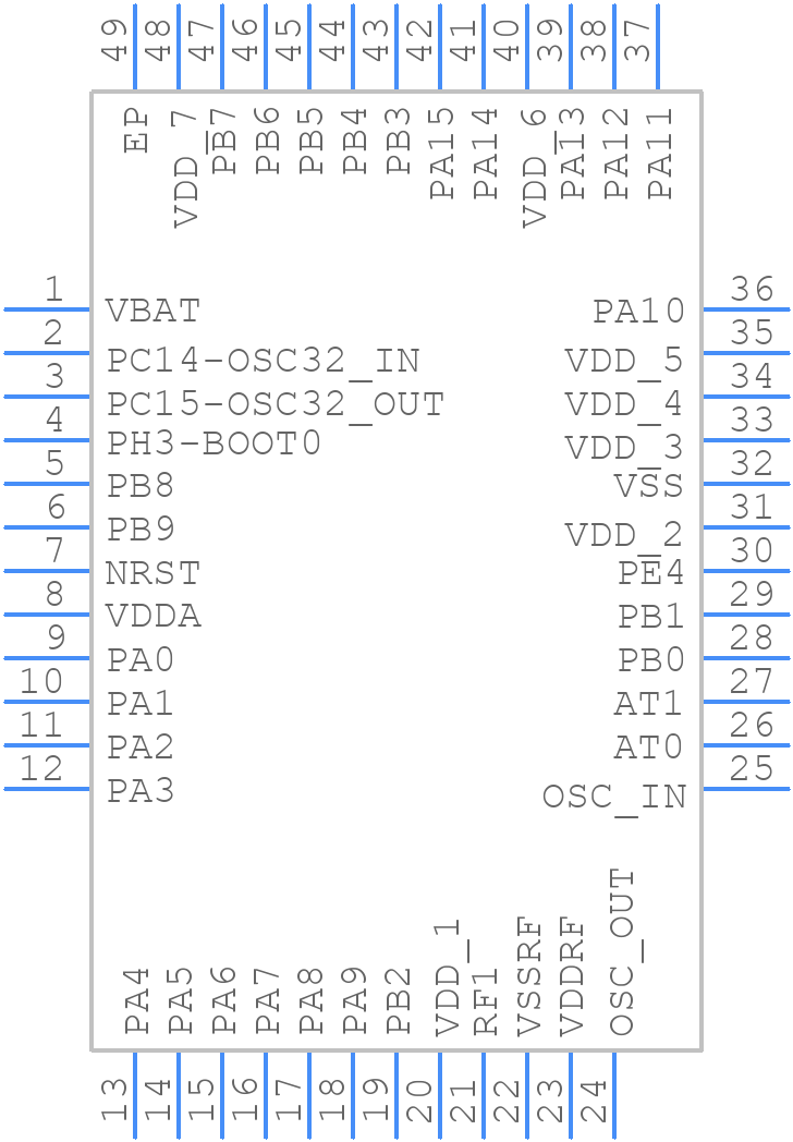 STM32WB30CEU5A - STMicroelectronics - PCB symbol