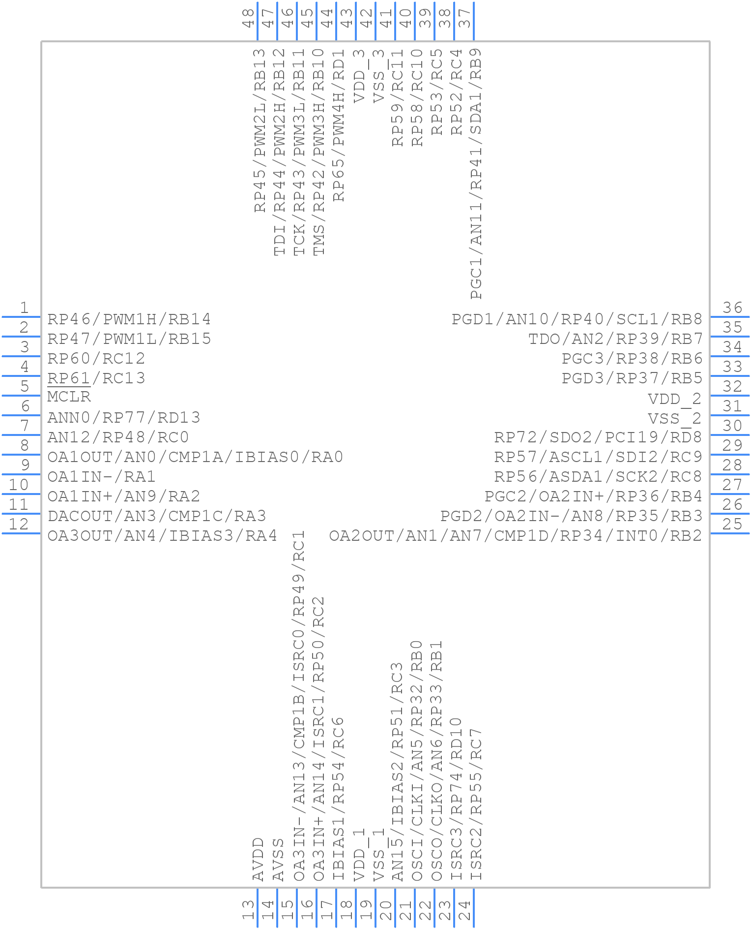 DSPIC33CK64MC105-I/PT - Microchip - PCB symbol