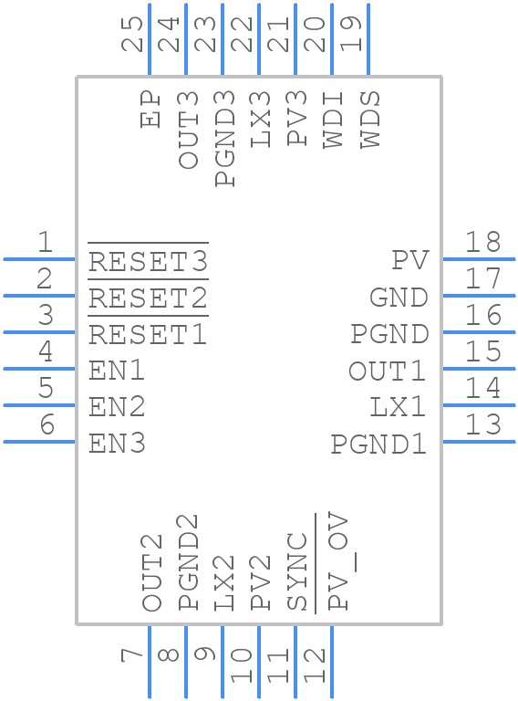 MAX20419ATGF/V+ - Analog Devices - PCB symbol