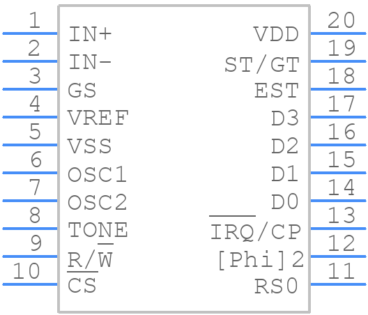 MT8880CS1 - Microsemi Corporation - PCB symbol