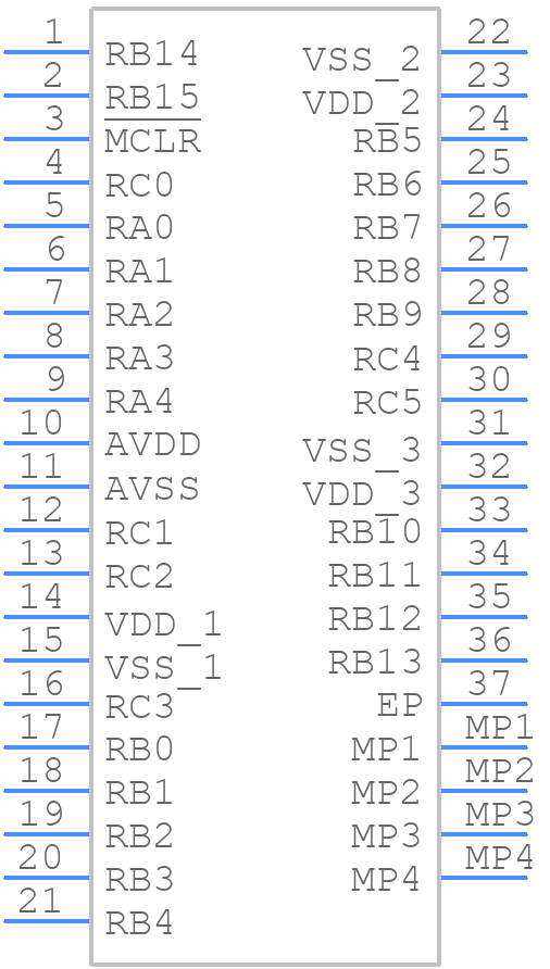 DSPIC33CK64MP203-I/M5 - Microchip - PCB symbol